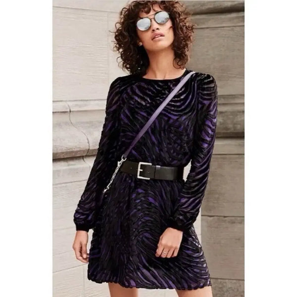 [BUNJANG] Michael Kors Velvet Purple Mini Dress / 마이클코어스 벨벳 퍼플 원피스
