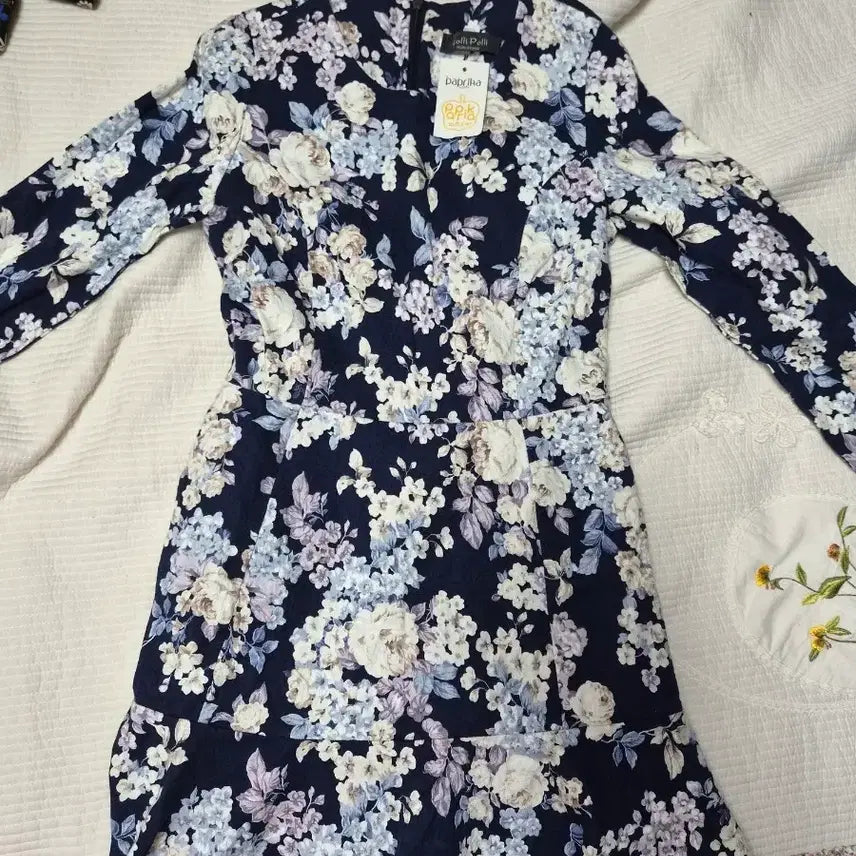[BUNJANG] Flower Pattern Spandex Mini Dress / 플라워패턴 스판봄미니원피스