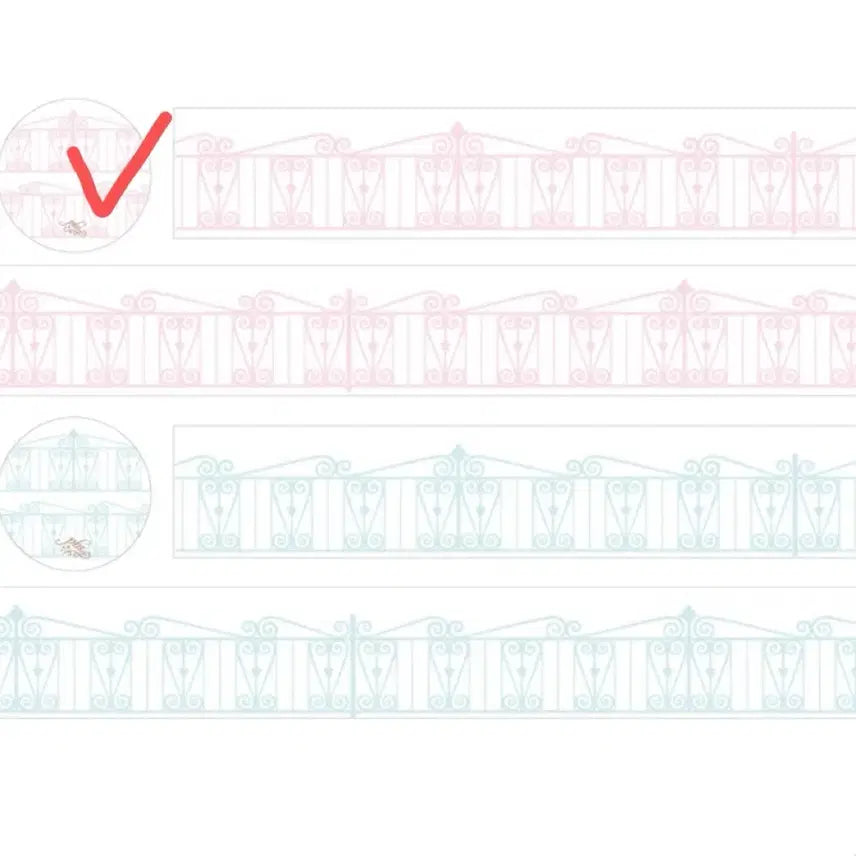 [BUNJANG] Pearly Button Soft Garden Fence Washi Tape - Pink / 펄리버튼 소프트 가든펜스 마테 핑크 띵