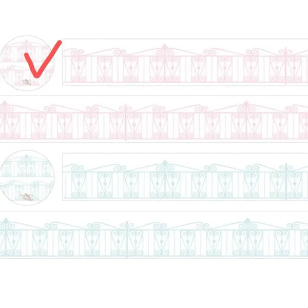 [BUNJANG] Pearly Button Soft Garden Fence Washi Tape - Pink / 펄리버튼 소프트 가든펜스 마테 핑크 띵