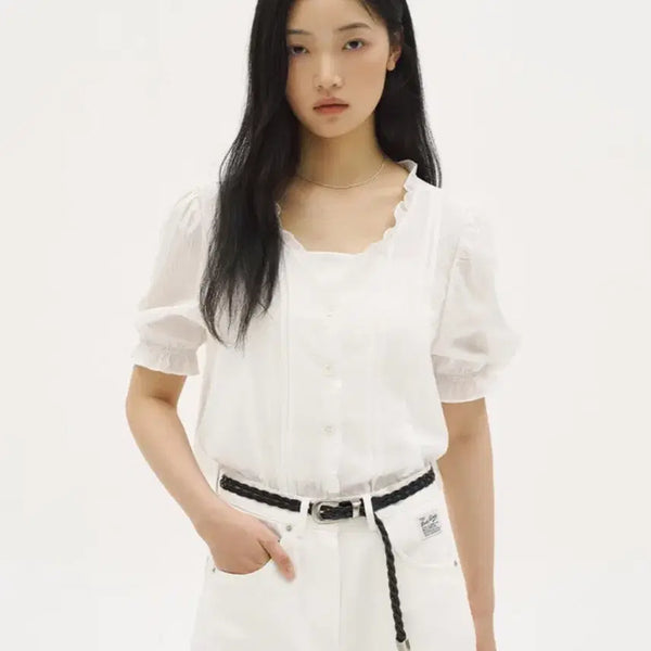 [BUNJANG] Level J Ruffle Blouse / 레벨제이 렙제이 프릴 블라우스