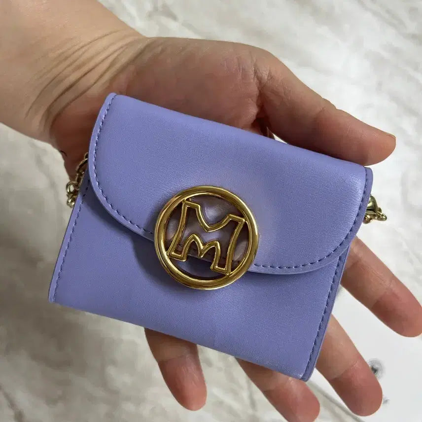 [BUNJANG] Metrociti Lavender Color Card Wallet with Chain / 메트로시티 라벤더컬러 크로스카드지갑 최종가격