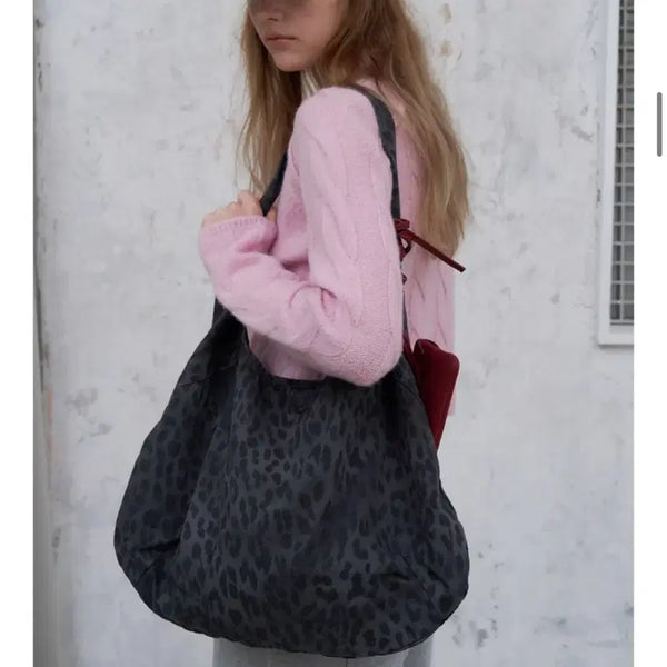 [BUNJANG] Poeto Leopard Eco Bag Charcoal / 포에토 레오파드 에코백 차콜