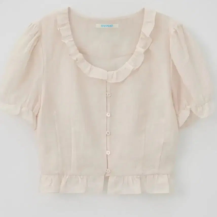 [BUNJANG] Tanatt Linen Ruffle Cloud Blouse Pink / [택 달린 새상품] 타낫 린넨 러플 클라우드 블라우스 핑크