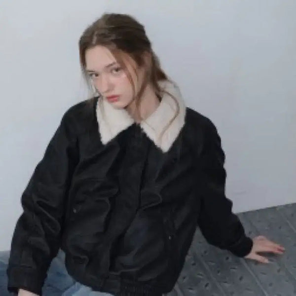 [BUNJANG] Lily Cots Riko Leather Fur Jacket / 릴리코츠 리코 레더 퍼자켓