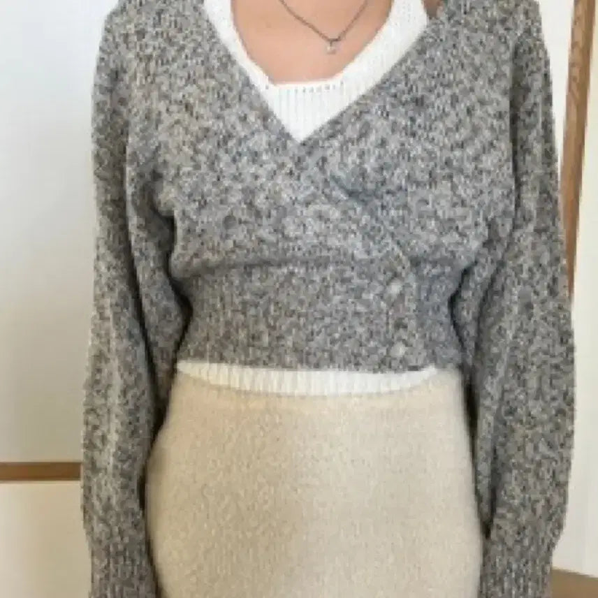 [BUNJANG] Wrap Knit Sweater (Worn by Jisu) / 랩 니트 (서지수 착용)