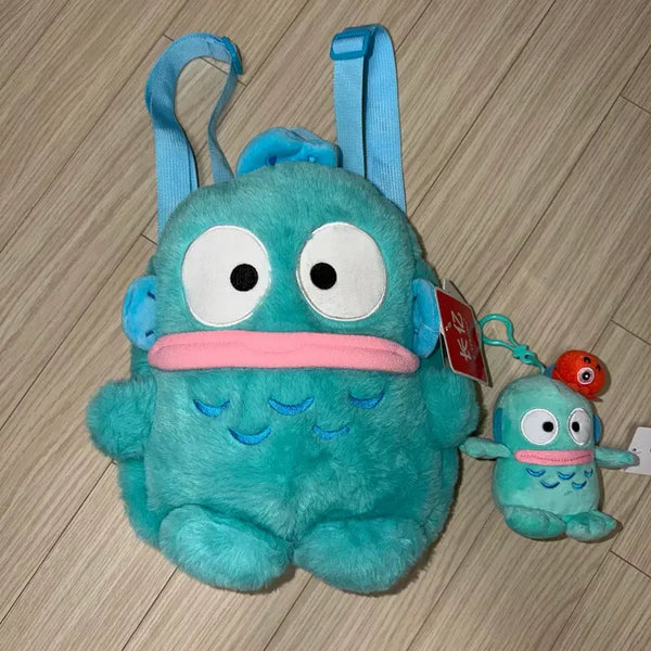 [BUNJANG] Sanrio Hangyodon Backpack Bag & Sayuri Hangyodon Keyring Plush Bundle Set / 산리오 한교동 백팩 가방 + 사유리 한교동 키링 인형 일괄
