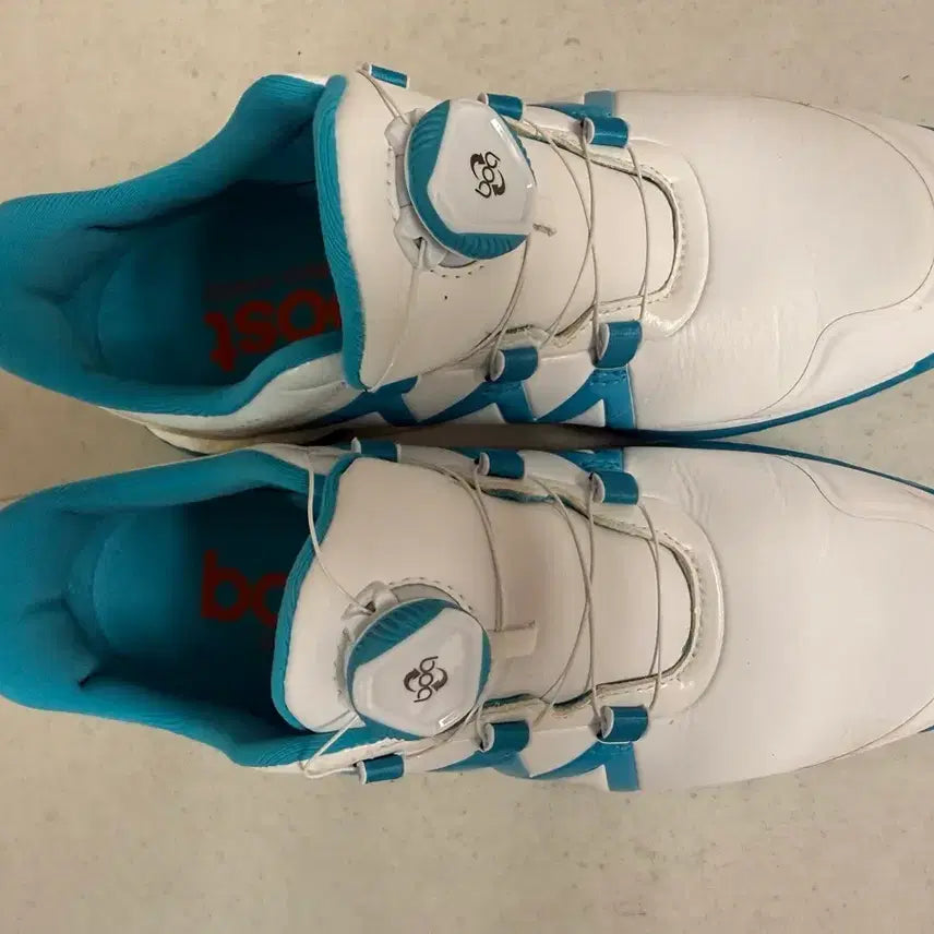 [BUNJANG] Adidas Golf Boa System Shoes White/Blue 230 / 아디다스 골프화 보아 시스템 화이트/블루 230