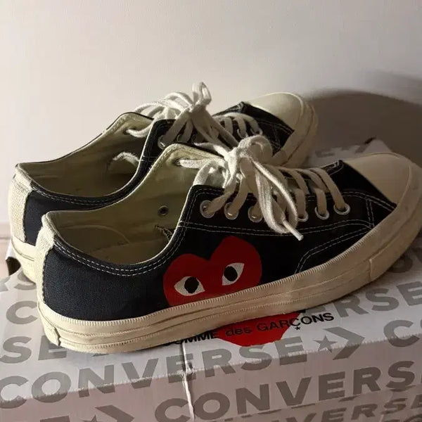 [BUNJANG] Comme des Garçons Converse Black Heart Logo Sneakers / 꼼데가르송 컨버스(급처)