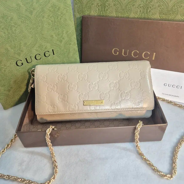 [BUNJANG] Gucci Shima WOC Wallet Mini Crossbody Chain Bag / [구찌] 시마 woc 장지갑 클러치 미니크로스체인