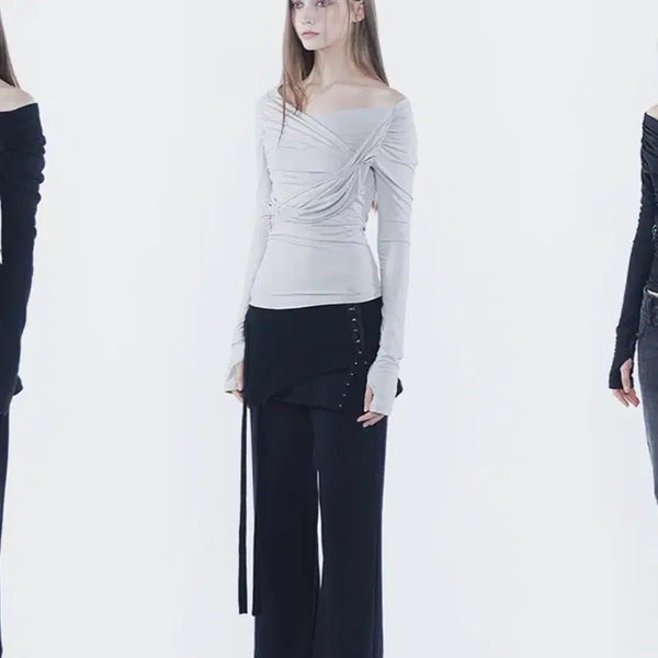 [BUNJANG] Pain Or Pleasure 25WT Draped Off Shoulder Top / 페인오어플레져 25WT DRAPED OFF SHOULDER TOP