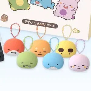 [BUNJANG] Pixelie Chapsal Tteok Keychain 6-Piece Bundle Set / 경매) 픽셀리 잠뜰 찹쌀떡 키링 6종 세트 일괄 포장 포함