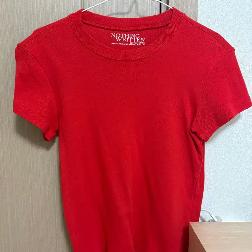 [BUNJANG] Nothing Written Red Short-Sleeve T-Shirt / 낫띵리튼 레드 반팔 티셔츠