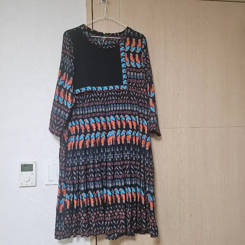 [BUNJANG] Patterned Long Dress (Size 55-66) / 패턴 롱 원피스 (55~66)