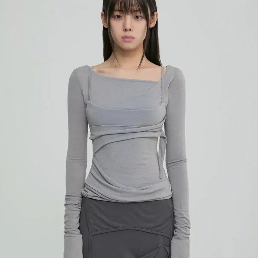 [BUNJANG] Flare Up Layered Bustier Long Sleeve / 플레어업 Layered Bustier Long Sleeve