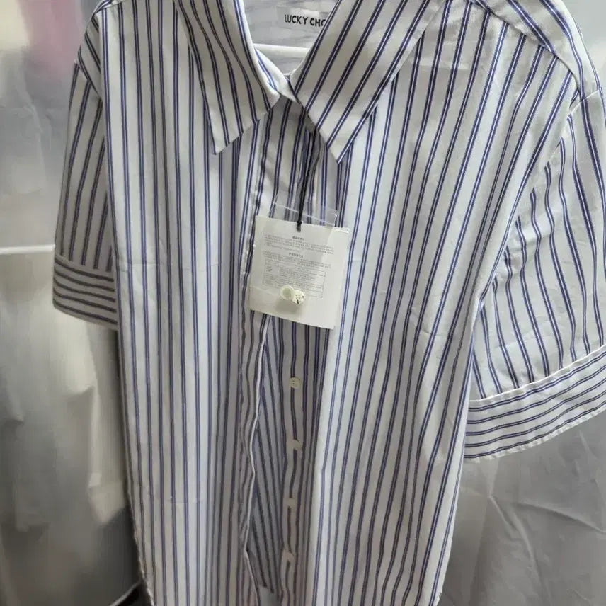 [BUNJANG] Lucky Chouette Striped Short-Sleeve Shirt (New) / 23년 럭키슈에뜨 반팔셔츠(새상품)