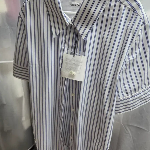 [BUNJANG] Lucky Chouette Striped Short-Sleeve Shirt (New) / 23년 럭키슈에뜨 반팔셔츠(새상품)