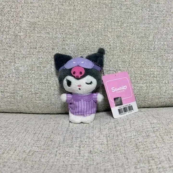 [BUNJANG] Sanrio Kuromi Sleeping Bag Charm 8cm Keyring Doll / 정품 산리오 쿠로미 가방걸이 꿀잠 8cm 키링인형