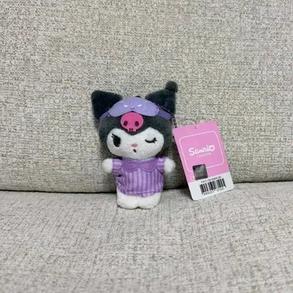 [BUNJANG] Sanrio Kuromi Sleeping Bag Charm 8cm Keyring Doll / 정품 산리오 쿠로미 가방걸이 꿀잠 8cm 키링인형