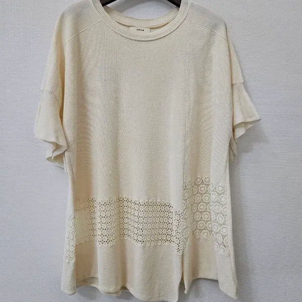 [BUNJANG] System Rayon Lace Detail Knit Sweater / 시스템 레이온 여성 니트