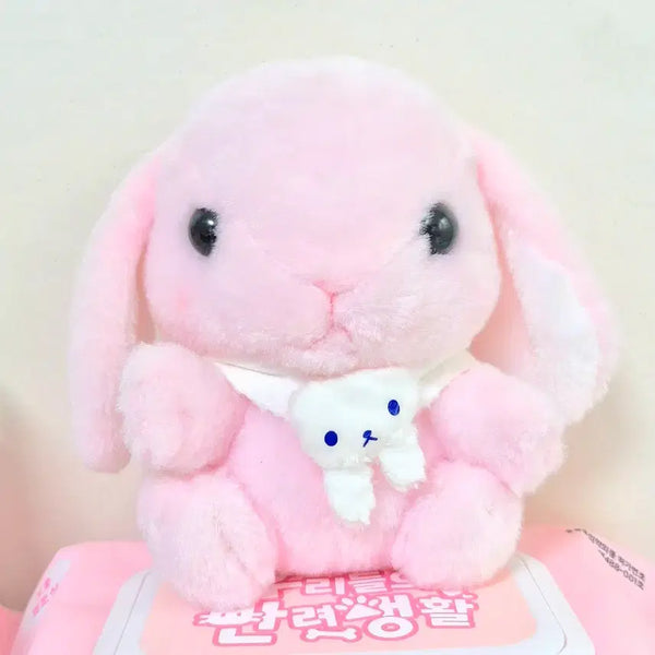 [BUNJANG] Amuse Rabbit White Scarf Pink Plush Toy / 어뮤즈 아뮤즈 포테우사 화이트 목도리 핑크 분홍 롯삐 롯피 인형