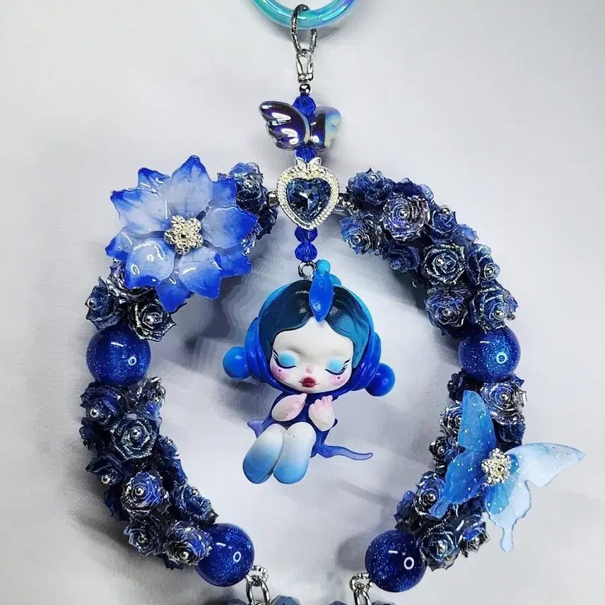 [BUNJANG] Handmade Blue Skull Keychain / 핸드메이드 블루 스컬 키링
