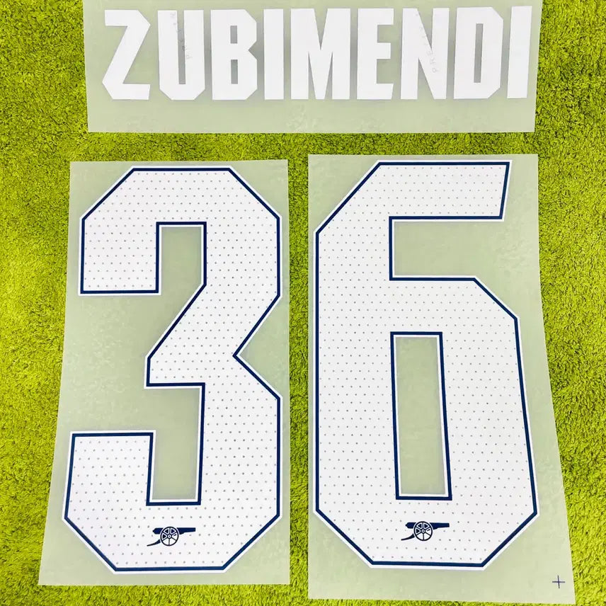 [BUNJANG] 25-26 Arsenal Zubimendi #36 Home Jersey Name Set (La Liga, Champions League, FA Cup) / 25-26 아스날 홈 수비멘디 컵 대회 마킹 챔스 네임셋 EPL