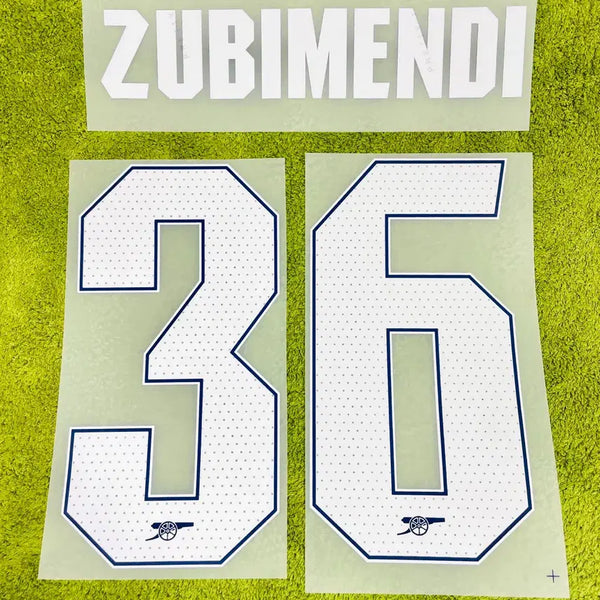 [BUNJANG] 25-26 Arsenal Zubimendi #36 Home Jersey Name Set (La Liga, Champions League, FA Cup) / 25-26 아스날 홈 수비멘디 컵 대회 마킹 챔스 네임셋 EPL