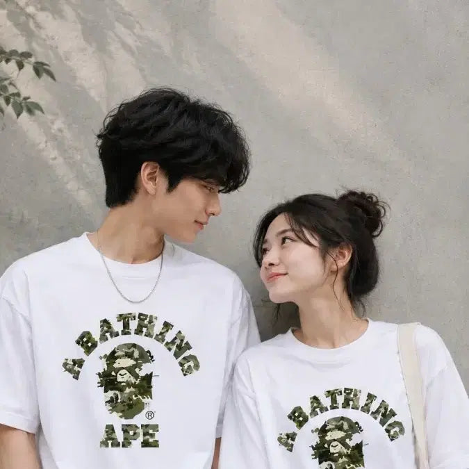 [BUNJANG] A Bathing Ape (BAPE) Camo Logo T-Shirt / 베이프 반팔티 카모 그린