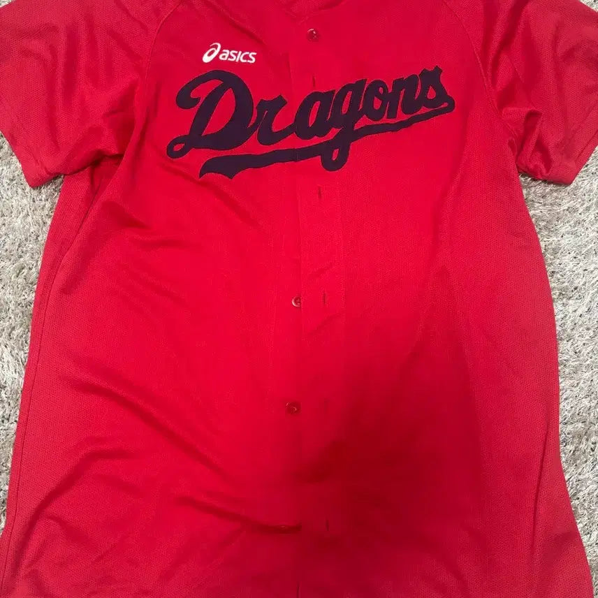 [BUNJANG] Chunichi Dragons Japanese Baseball Team Red Navy 'Dragons' Logo Baseball Jersey (Size 100) / 일본 프로야구 주니치 드래곤즈 유니폼 사이즈 100
