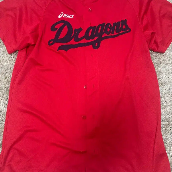 [BUNJANG] Chunichi Dragons Japanese Baseball Team Red Navy 'Dragons' Logo Baseball Jersey (Size 100) / 일본 프로야구 주니치 드래곤즈 유니폼 사이즈 100