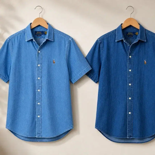 [BUNJANG] Polo Ralph Lauren Denim Short Sleeve Shirt / 폴로 랄프로렌 반팔 셔츠 데님
