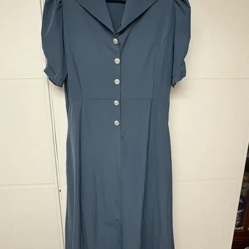 [BUNJANG] Blue Long Shirt Dress / 블루 롱 원피스