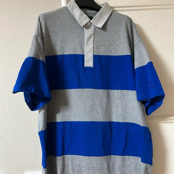 [BUNJANG] Juun.J Men's Blue Stripe Short Sleeve T-Shirt / 준지 남성 블루 스트라이프 반팔