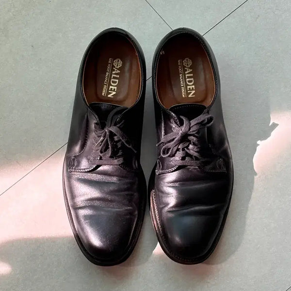 [BUNJANG] Vintage Alden 655 Plain Toe Derby Black Calfskin Leather US 10 AAA/A / 정가120) 빈티지 알든 655 플레인토 더비 10AAA/A