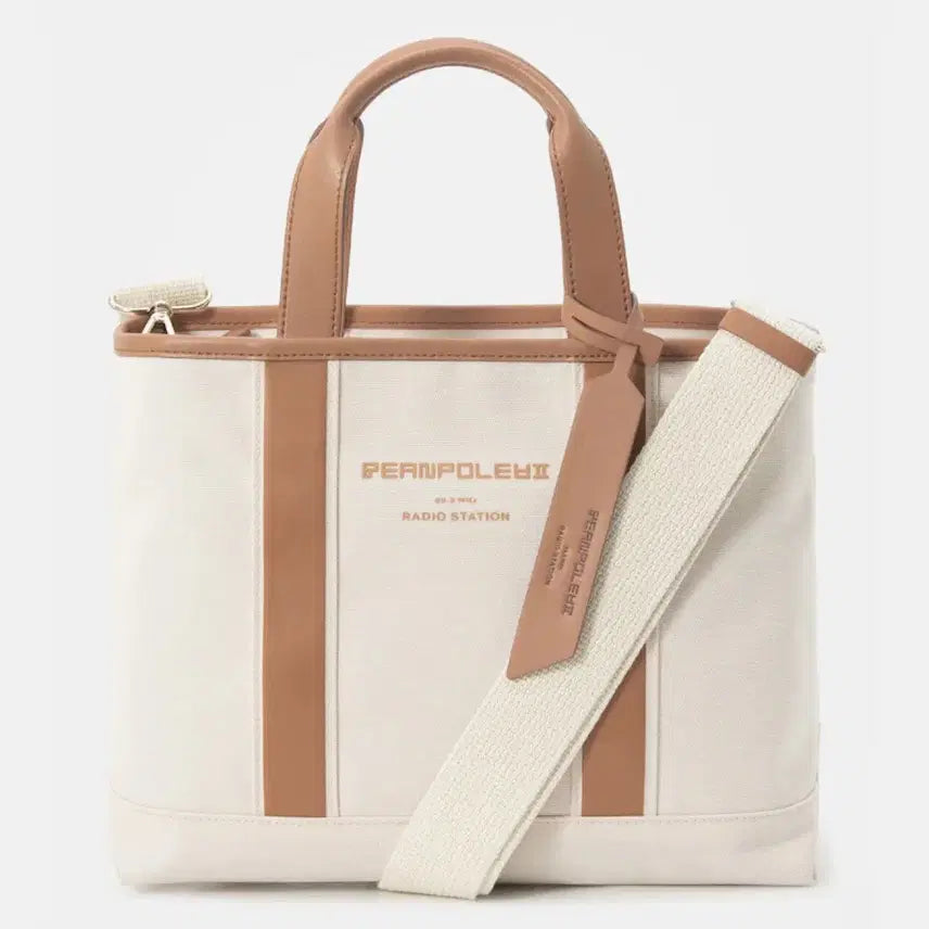 [BUNJANG] Beanpole Ivory Hertz Horizontal Tote Bag / 빈폴 아이보리 헤르츠 가로 토트백