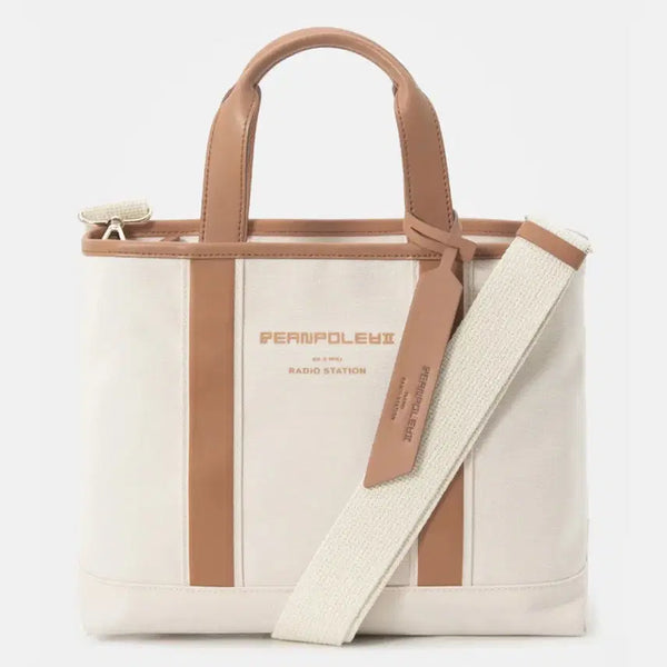 [BUNJANG] Beanpole Ivory Hertz Horizontal Tote Bag / 빈폴 아이보리 헤르츠 가로 토트백