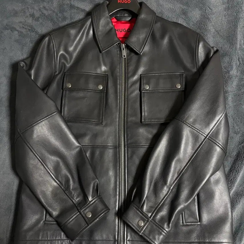 [BUNJANG] Hugo Boss Real Lambskin Leather Jacket XL / 휴고보스(HUGO BOSS) 리얼 램스킨 가죽 자켓 (XL)