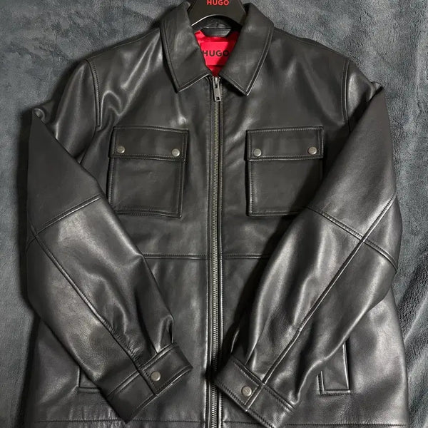 [BUNJANG] Hugo Boss Real Lambskin Leather Jacket XL / 휴고보스(HUGO BOSS) 리얼 램스킨 가죽 자켓 (XL)