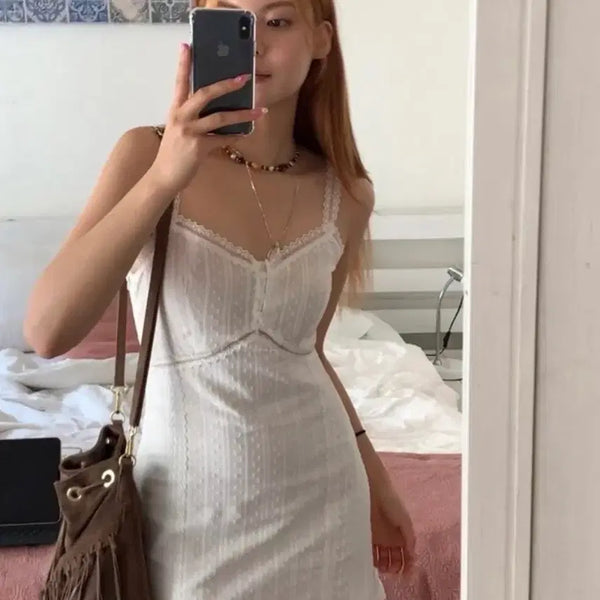 [BUNJANG] LULU'S SEOUL White Dream Mini Dress - Size M / 루루서울 화이트 드림 미니 원피스 M