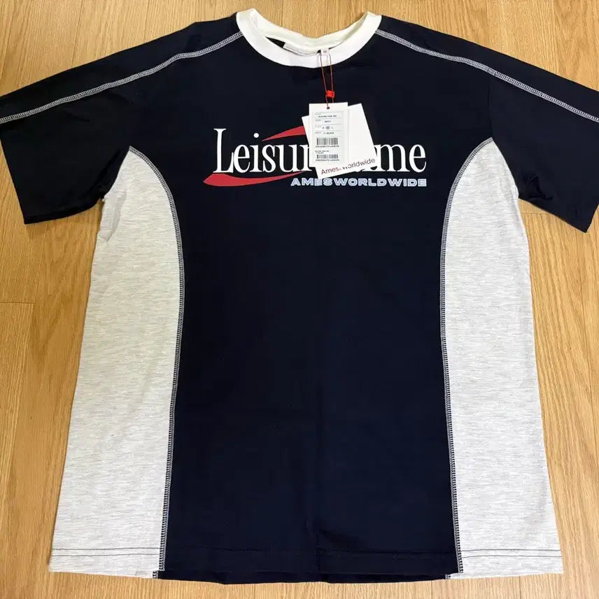 [BUNJANG] Ame's Worldwide Leisure Time T-Shirt Navy/Grey / 아메스 월드와이드 leisure time 티셔츠 새상품 판매