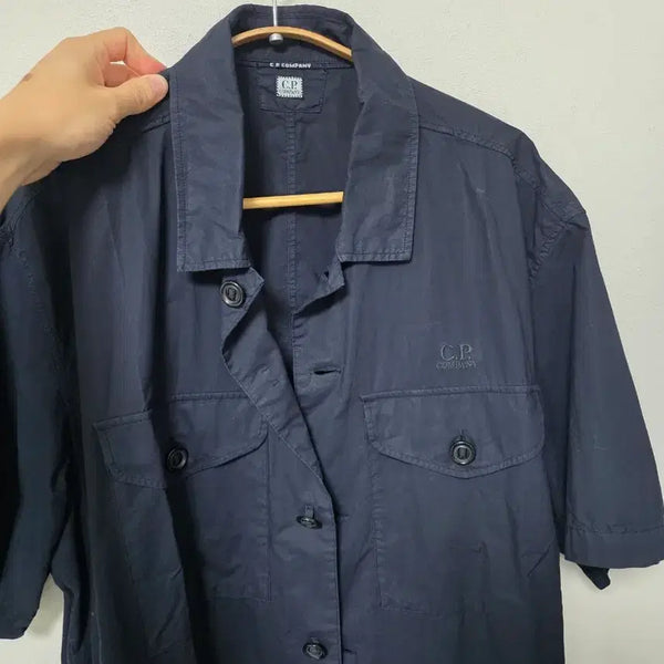 [BUNJANG] CP Company Navy Popeline Short Sleeve Overshirt XL / CP 컴퍼니 네이비 반팔 셔츠