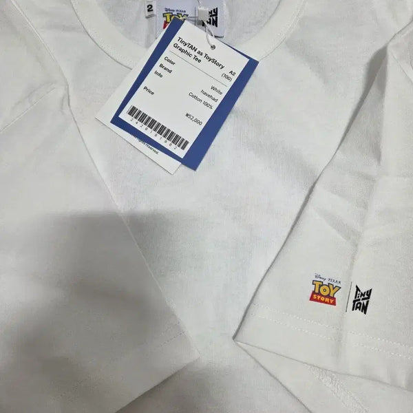 [BUNJANG] TinyTAN x Toy Story Collaboration Short-Sleeve T-Shirt White / 타이니탄 토이스토리 콜라보 반팔티 화이트