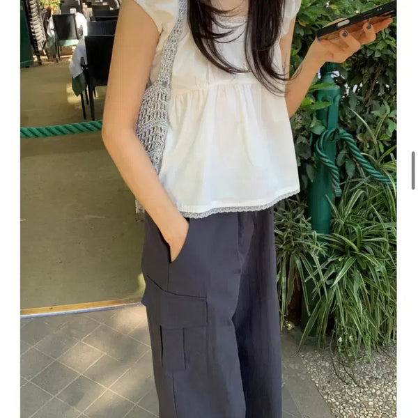 [BUNJANG] Grand Bloom Cargo Pants Navy / 그랑블룸 카고팬츠