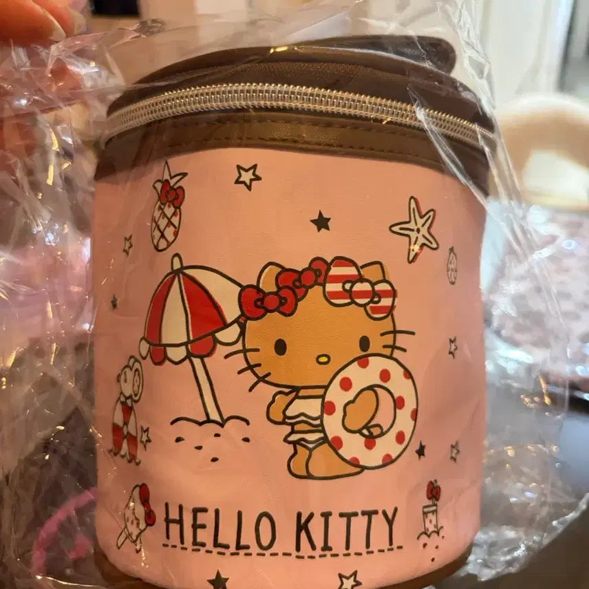 [BUNJANG] Tanning Kitty Round Pouch / 태닝키티 원형 파우치