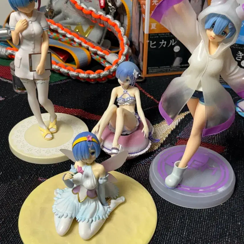 [BUNJANG] Re:Zero Rem Figure 4 Types Bundle Set / 리제로 렘 피규어 4종 일괄