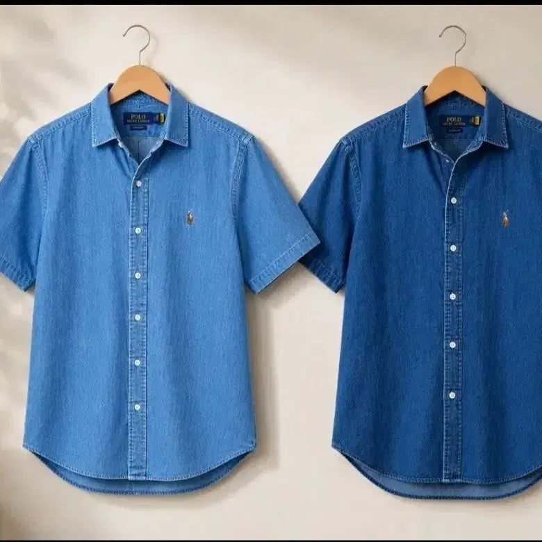 [BUNJANG] Polo Ralph Lauren Denim Short Sleeve Shirt / 폴로 랄프로렌 데님 셔츠 반팔