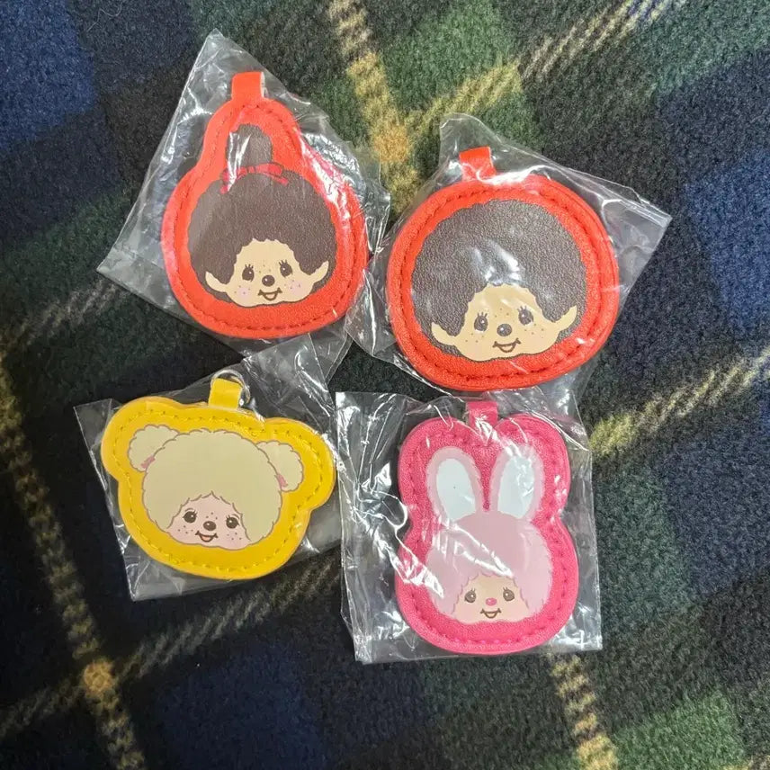 [BUNJANG] Monchhichi Leather Keyholder Gacha Bundle Set / 몬치치 가죽 키홀더 가챠 4개 일괄 판매