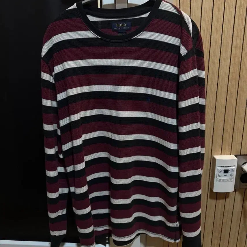 [BUNJANG] Polo Ralph Lauren Striped Waffle Long Sleeve Shirt / 폴로 랄프로렌 스트라이프 와플 롱슬리브