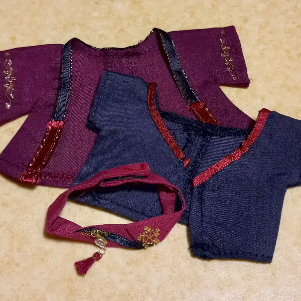 [BUNJANG] 10cm Doll Clothes Chinese Style Red / 10cm 인형옷 중화풍
